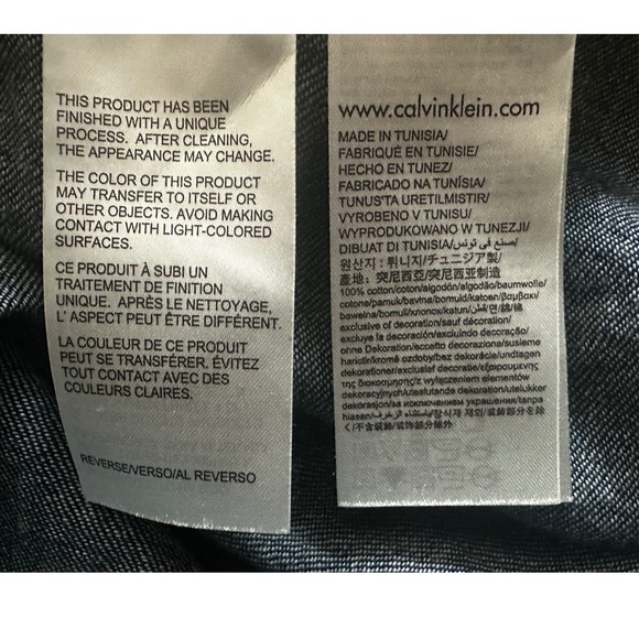 Calvin Klein Colorblock Denim Western Shirt Purple Orange Blue Button Up Women L - Picture 5 of 5